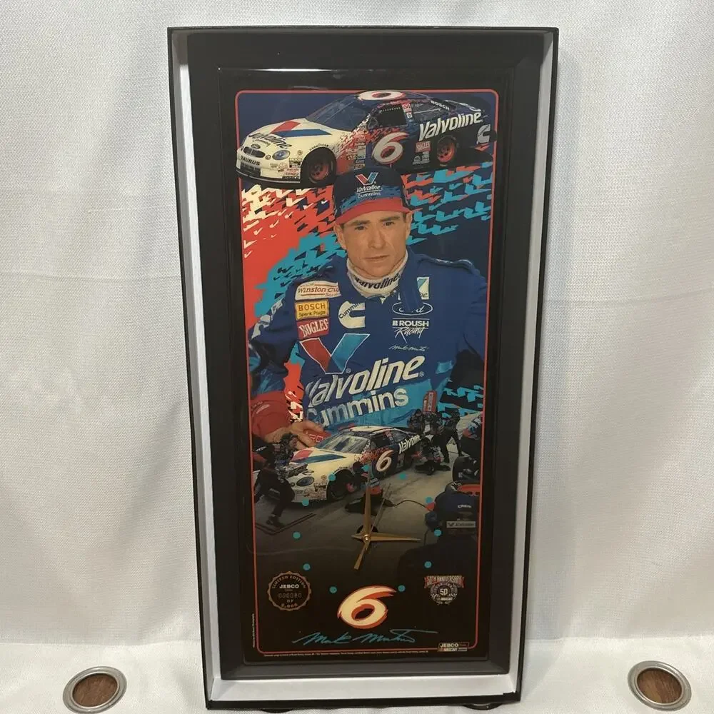 Jebco Limited Edition Clock NASCAR Mark Martin Valvoline #6 New In Box Vintage
